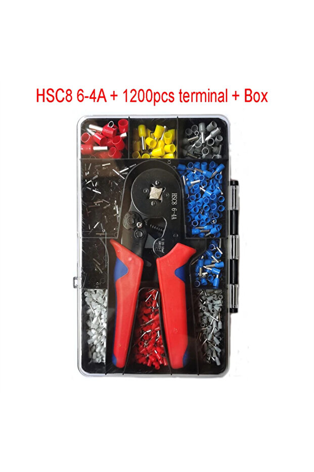 HSC8 6-4 1200pcs BOX Crimper Plier HSC8 6-4 0.25-10mm ² 23-7AWG For Ferrule Tubular Terminals Ferrul