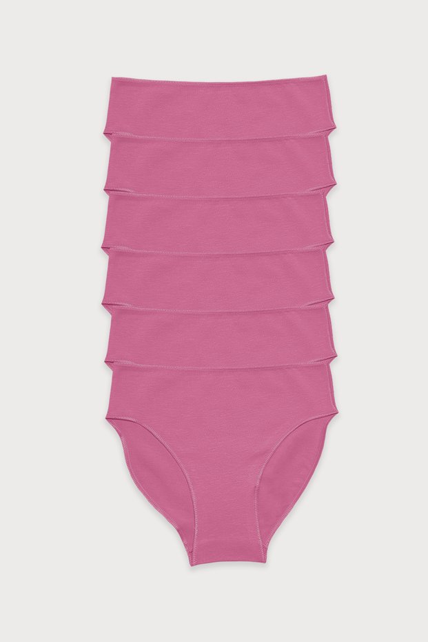 Women's Dusty Rose 6-Piece Modal Slim Fit Mid-Waist Slip Panties 187