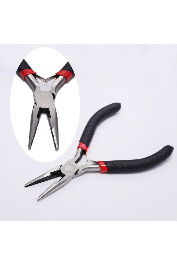 Pliers - Toothed Ferronickel Carbon-Hardened Steel Round Nose End Cutting Jewelry Pliers Tools DIY E