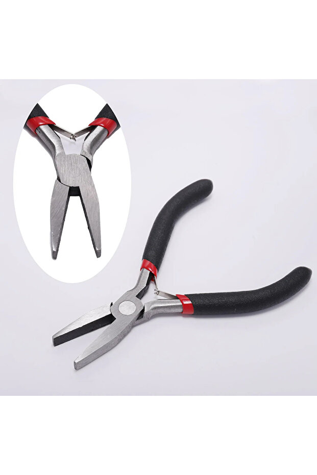 Flat Nose Pliers Ferronickel Carbon-Hardened Steel Round Nose End Cutting Jewelry Pliers Tools DIY E