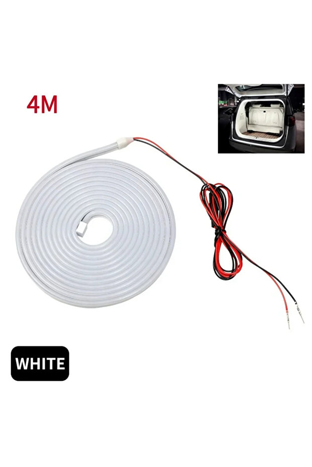 3000K White 4M 12V Dynamic Flowing Car Trunk LED Strip High-Brightness Wiring Automatic Sensing Tail