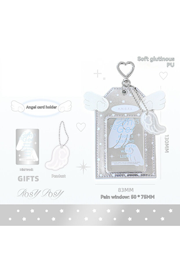 Silvery 1PC Decoration Set Campus Card Protection Set Small Card Backpack Pendant School Card Set Je