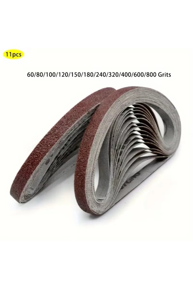 11pcs Mix 330x10mm 10/11pcs Sanding Belts 10x330mm 11 Each Of 60-800 Grits Aluminum Oxide Sander Ada