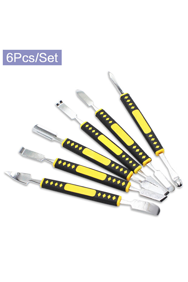 6Pcs STONEGO Metal Pry Bar Tool Set - Electronics Repair Kit for Mobile Phones, Tablets, Laptops, a
