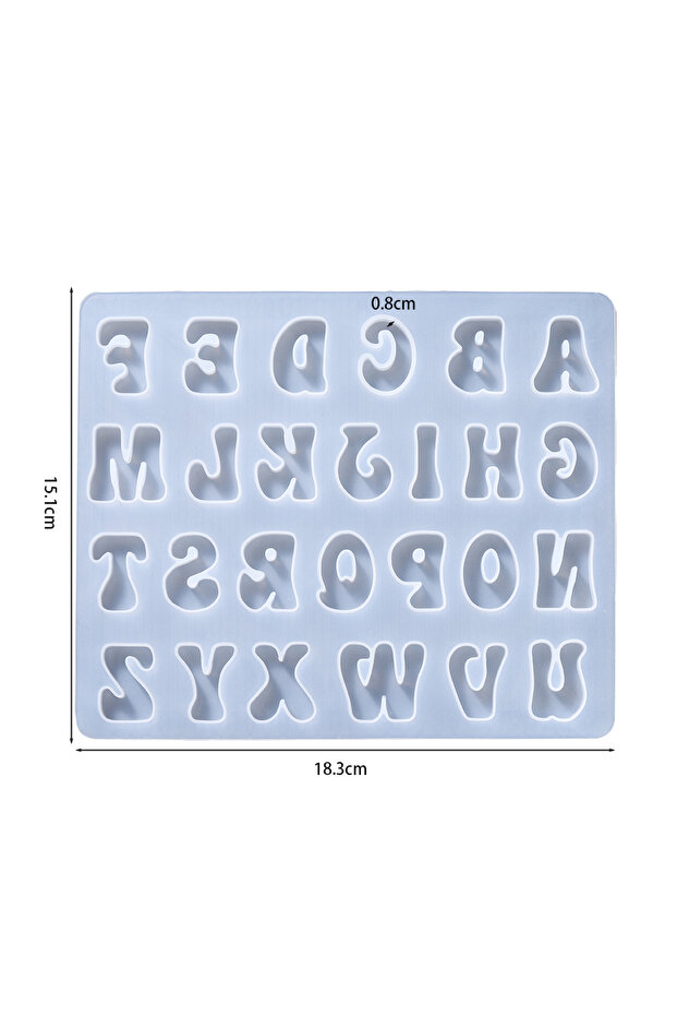 Style01 without hole English Alphabet A-Z Epoxy Resin Silicone Mold Letter Number Keychain Earring P