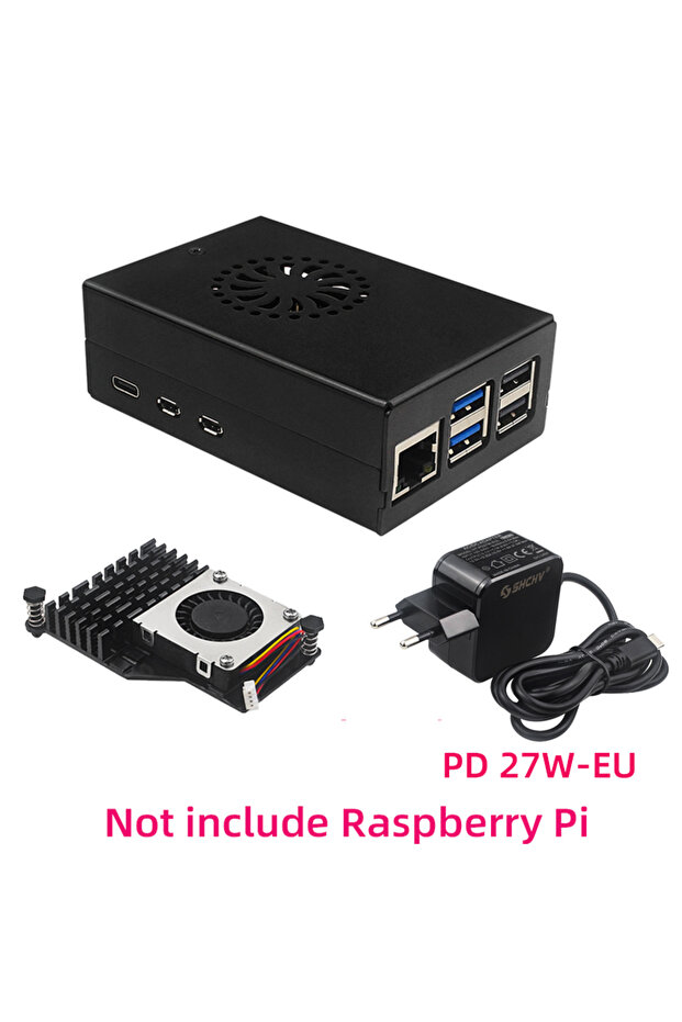 علبة معدنية من سبائك الألومنيوم من Case-Cooler-EU لجهاز Raspberry Pi 5، متوافقة مع نظام التبريد النشط لجهاز RPI 5