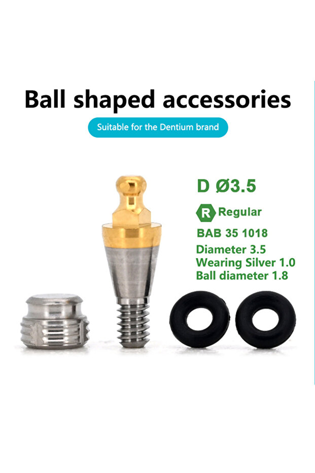 BAB 35 10 Dental Medical Laboratory Ball Cap Screw Accessorie Tool Universal Implant Replacement Com