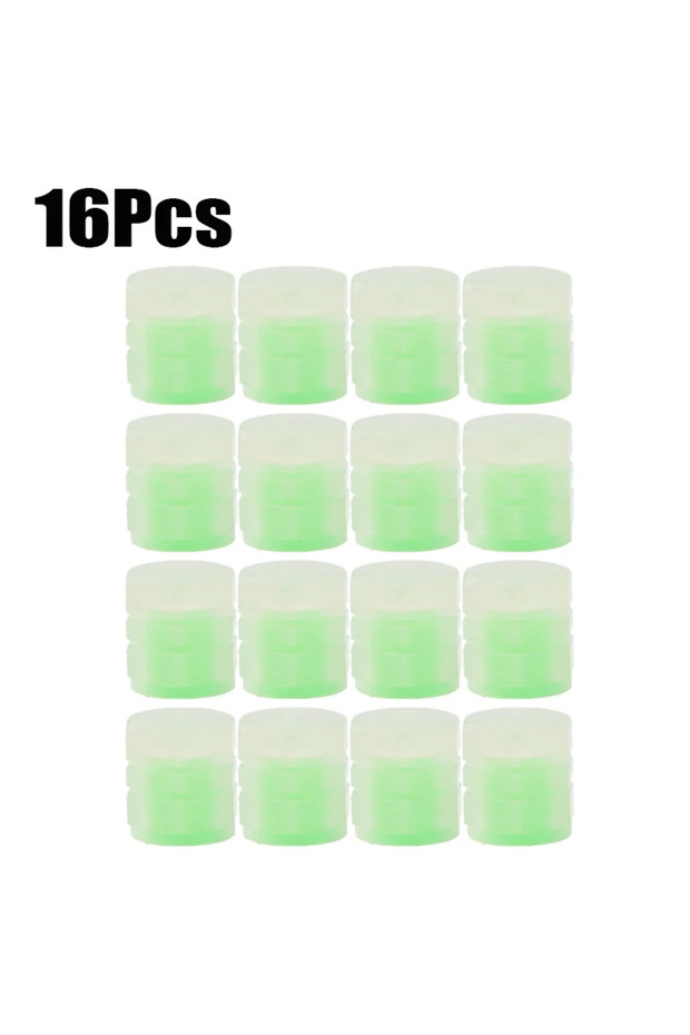 DUTRIEUX Green 16pcs Luminous Valve Caps Fluorescent Night Car Tire Valve Caps Motorcycle Bike Glowi