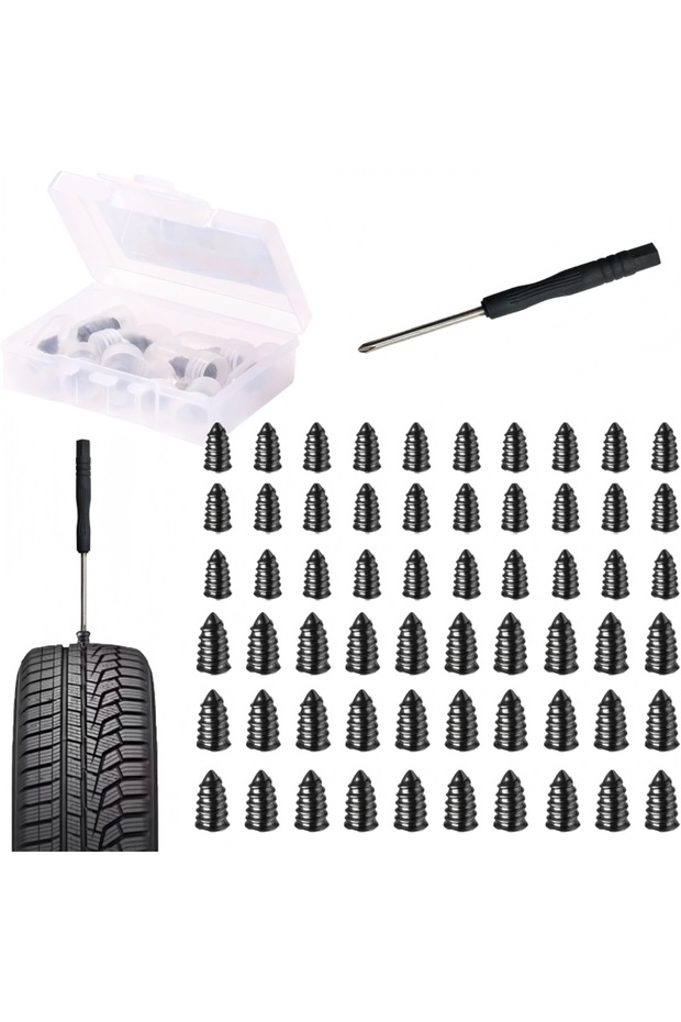 60pcs Puncture Repair Kit for Car Vacuum Tire Repair Screws, Quick Fix Self-Service Tire Repair Nail