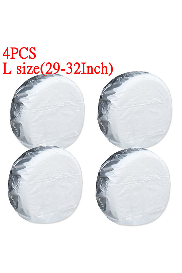 4PCS Silver-L 4/3/2/1Pcs 32inch Wheel Tire Covers Case Car Tires Storage Bag Vehicle Wheel Protector