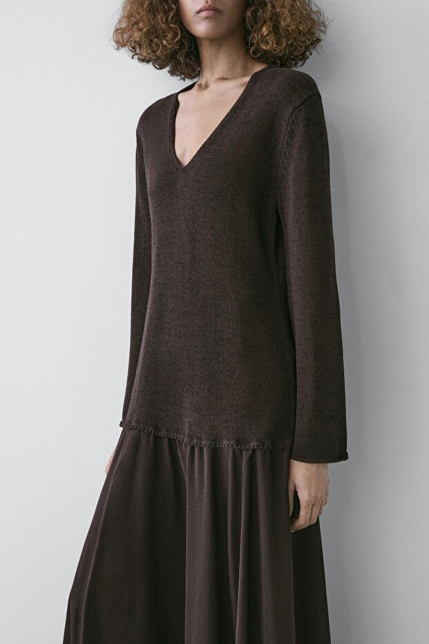 Pamuklu triko elbise - 2