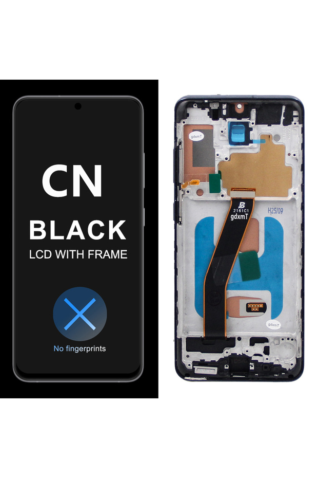 شاشة عرض LCD مقاس 6.2 بوصة بإطار أسود، تم اختبارها لهاتف S20 5G، طراز G981 وS981F وS981F/DS، تعمل باللمس مع إطار.