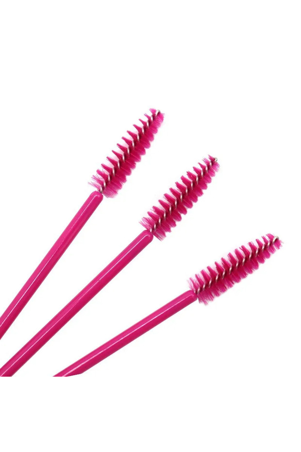ROSE RED 50 Pcs For Grafting Lashes Extension Women Makeup Brush Tools Disposable Nylon Mascara Wan