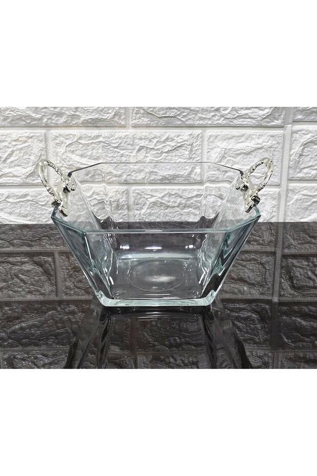 Silver Detailed Salad Bowl & Presentation Bowl - Sterile Bowl Krn299 1900 Cc