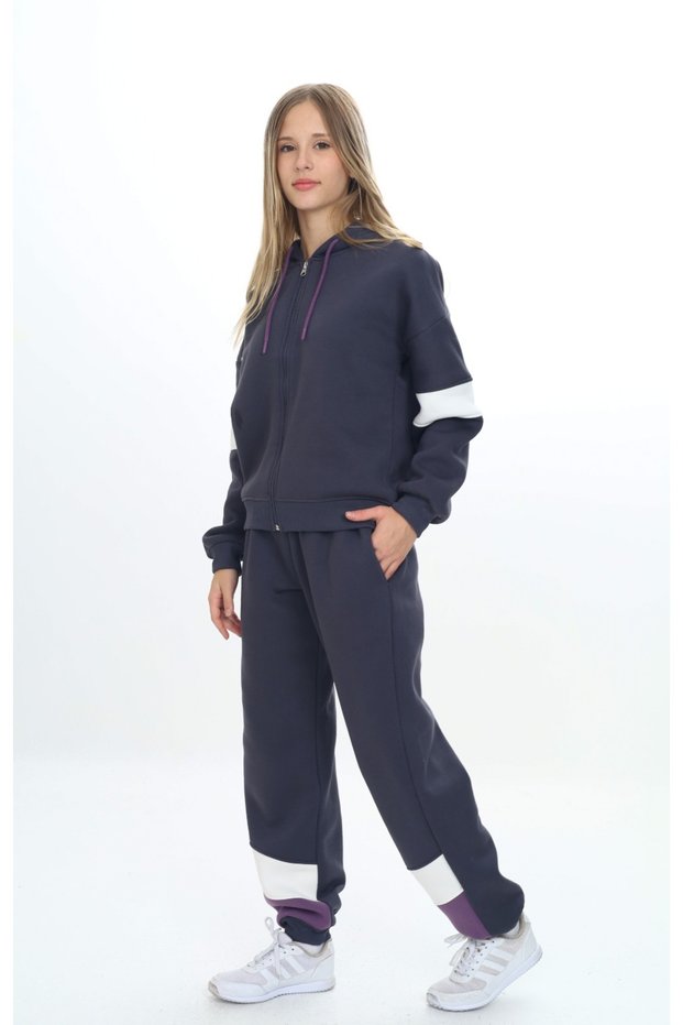 Buy Girl's 2-Piece Set: Hooded Zipper Sweatshirt & Jogger Sweatpants with Elastic Waistband