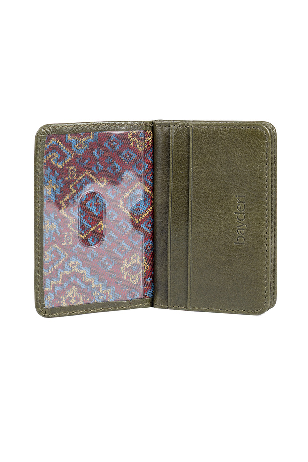 Suımir Genuine Leather Card Holder Wallet Green