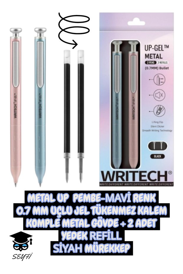 0.7 mm Tip Gel Ballpoint Pen Complete Metal Body Set Wri̇tech