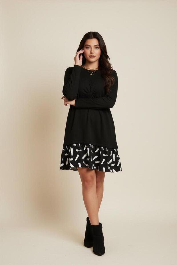 HAMİLE_OWERSİZE ELBİSE ÖRME EMİRME GARNİLİ - 3