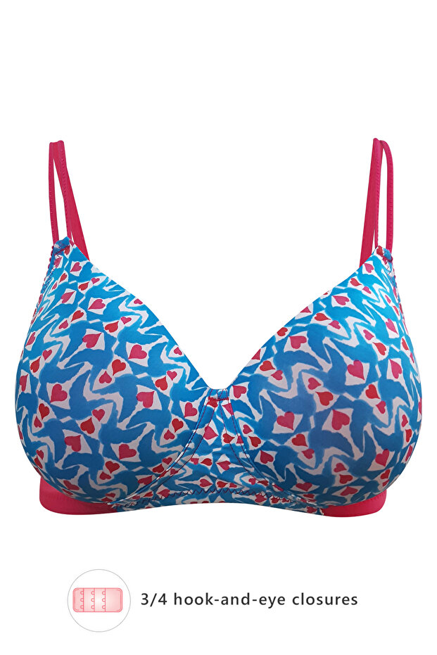Padded Non-Wired Full Coverage Printed T-shirt Bra
