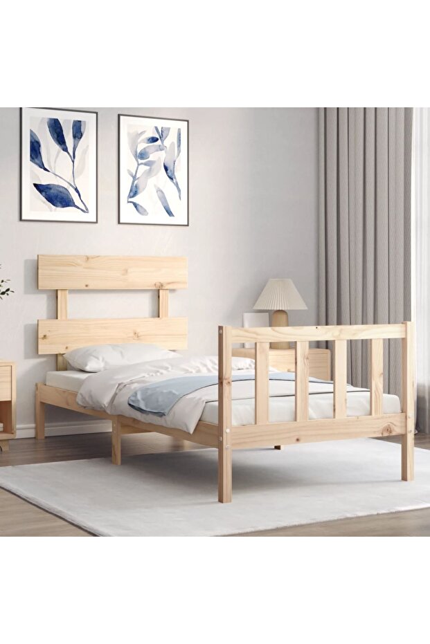 Bed frame with headboard 3FT, single, solid wood - 3