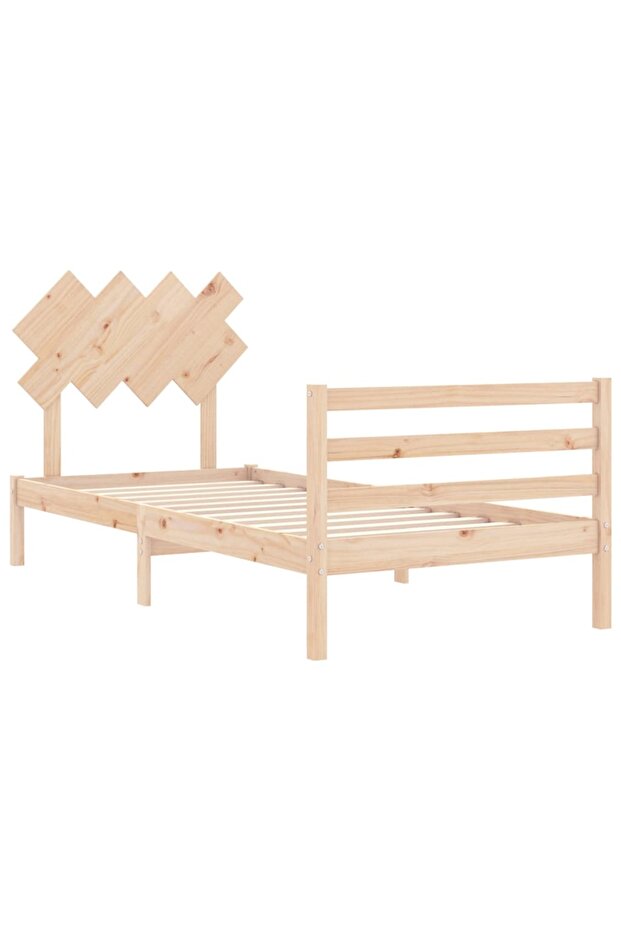 Bed frame with headboard 3FT, single, solid wood - 5