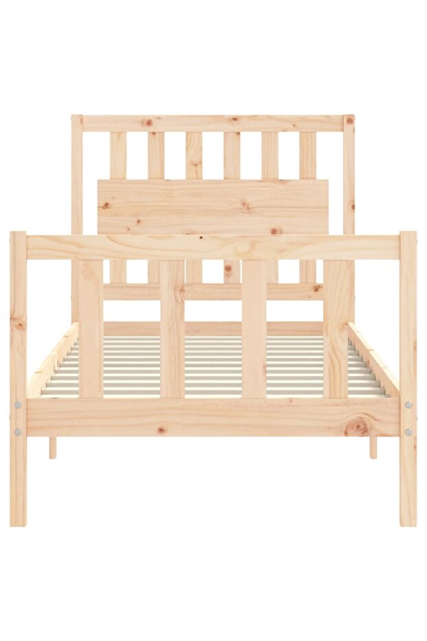 Bed frame with headboard 3FT, single, solid wood - 6