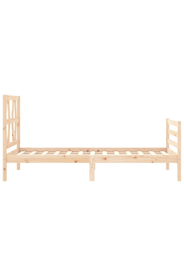 Bed frame with headboard, 100x200 cm, solid wood - 6