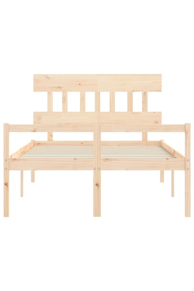 Bed frame with headboard, solid wood, double 4FT6 - 6