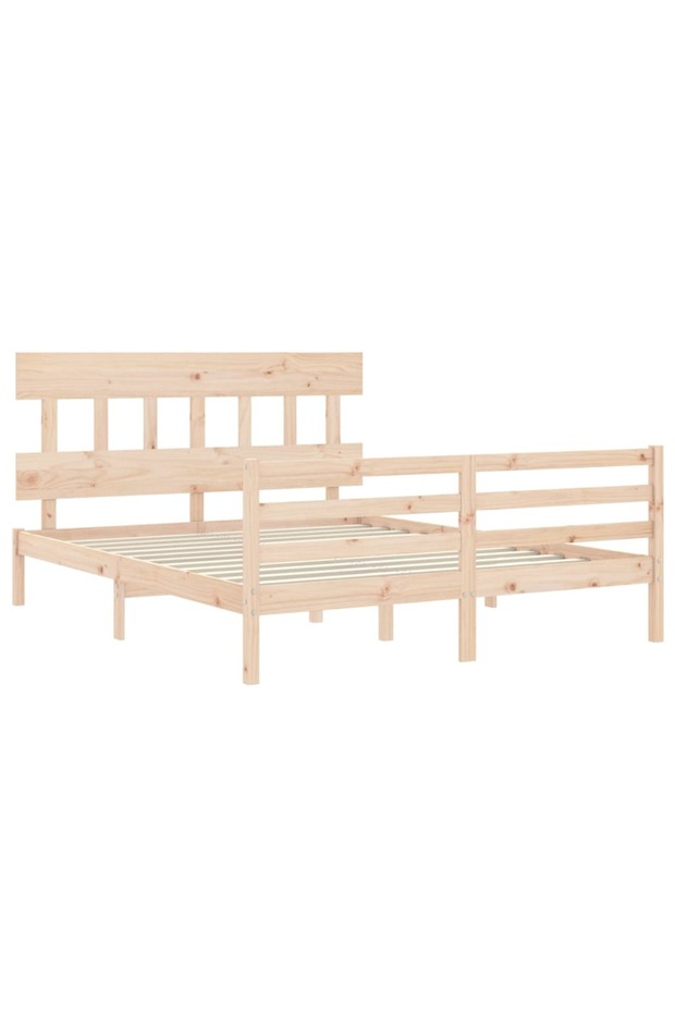 Bed frame with headboard, solid wood, king size 5FT - 5