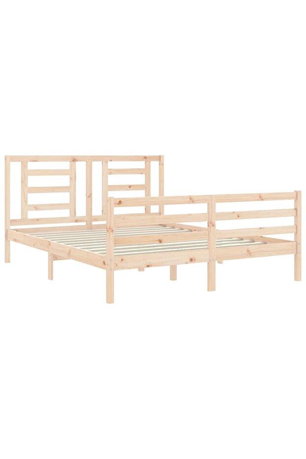Bed frame with headboard, solid wood, king size 5FT - 5