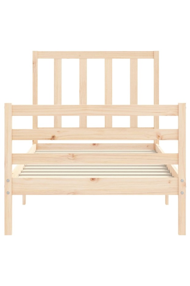 Bed frame with headboard 3FT, single, solid wood - 6