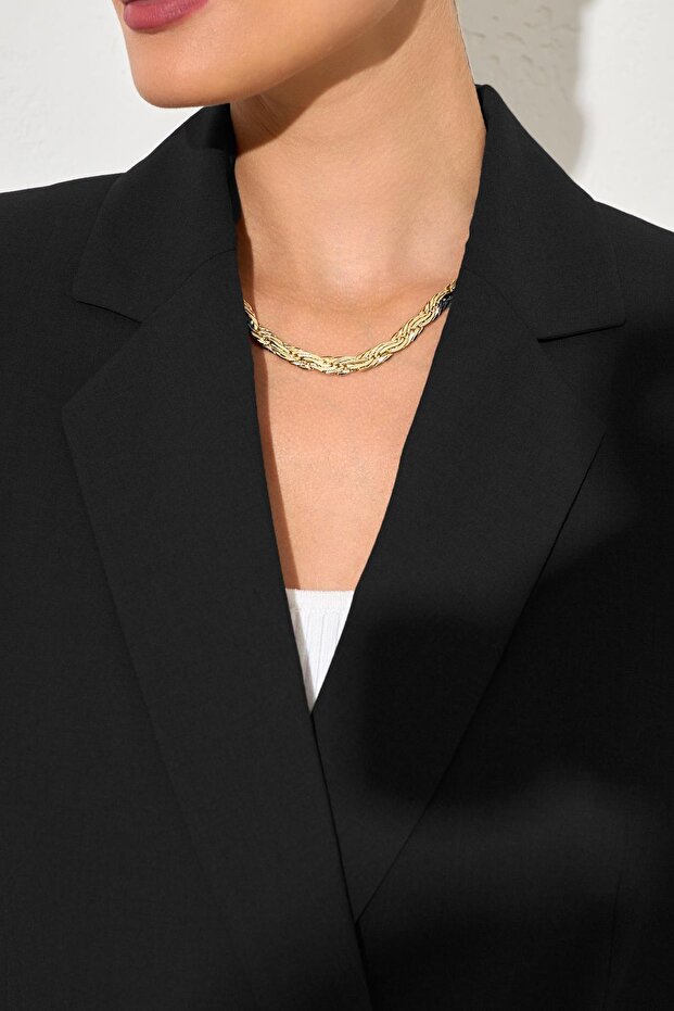 Siyah Cep Ve Düğme Detaylı Basic Ceket - 3