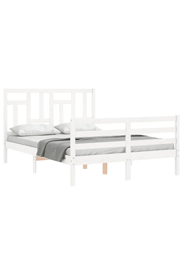 4FT Bed Frame with Headboard, Small Double, Solid Wood - 5