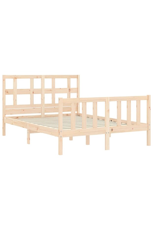 4FT Bed Frame with Headboard, Small Double, Solid Wood - 5