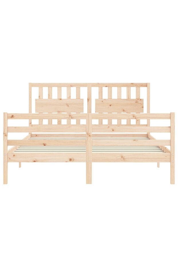 Bed frame with headboard, solid wood, king size 5FT - 7