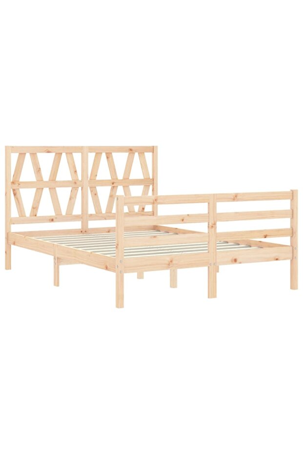 4FT Bed Frame with Headboard, Small Double, Solid Wood - 5