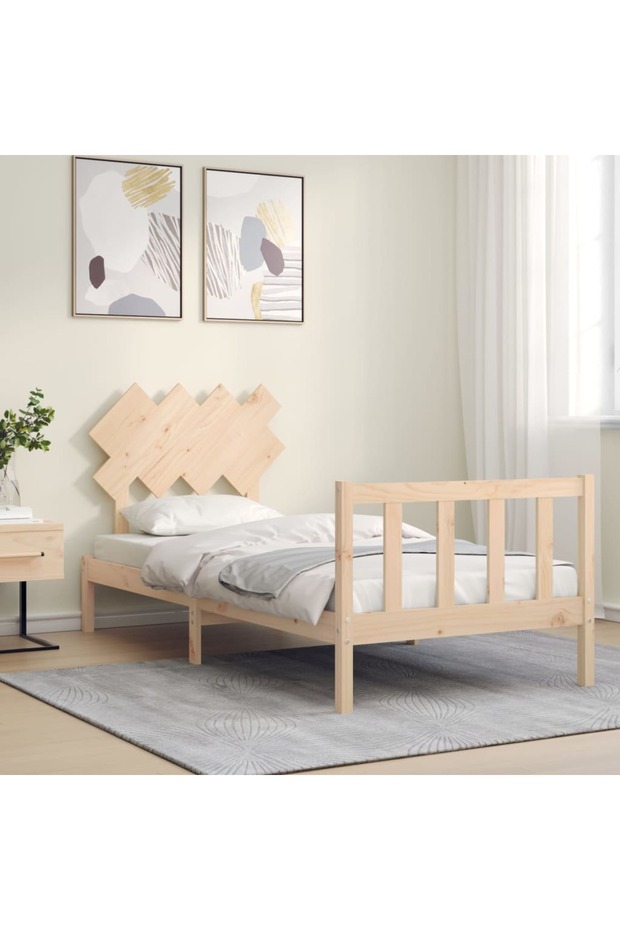 Bed frame with headboard 3FT, single, solid wood - 3