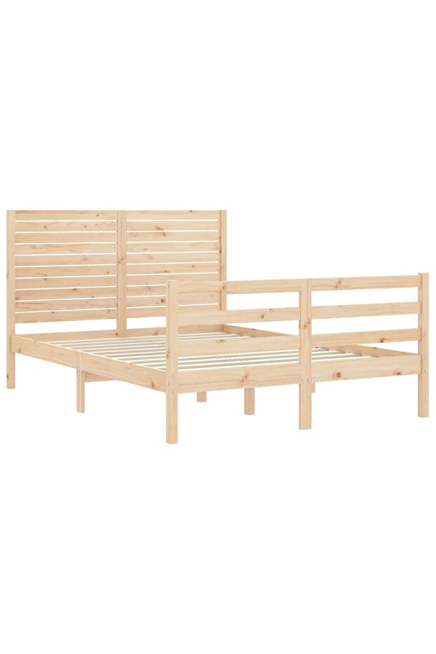 Bed frame with headboard, 120x200 cm, solid wood - 5