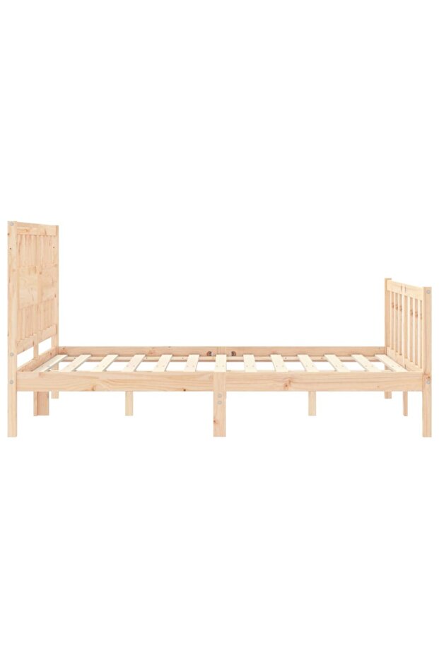 Bed frame with headboard, 120x200 cm, solid wood - 7