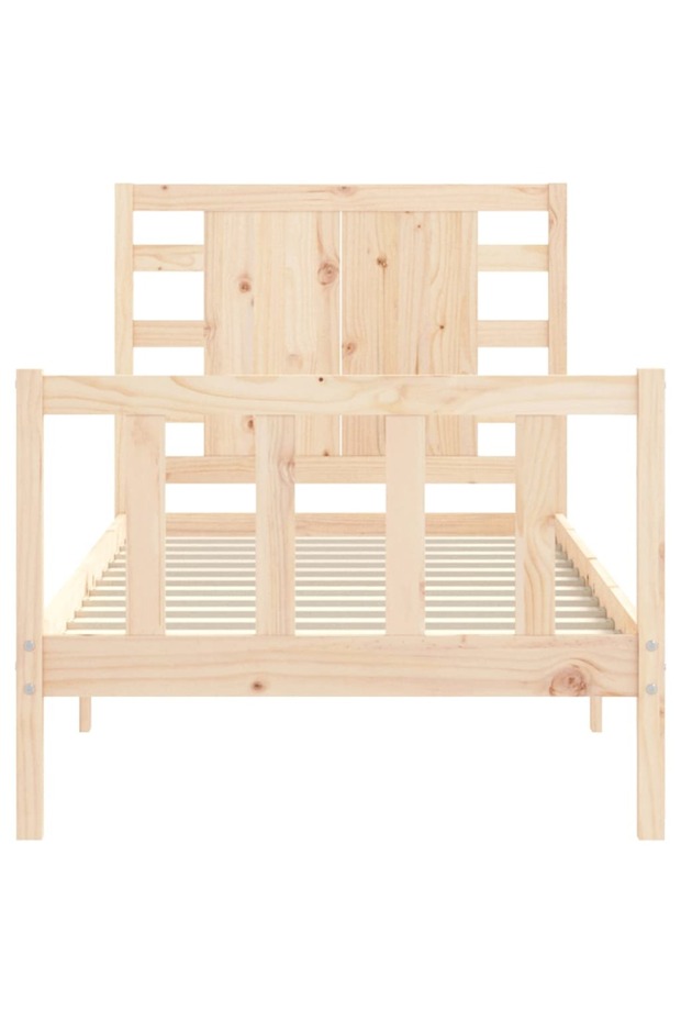 Bed frame with headboard, 90x200 cm, solid wood - 6