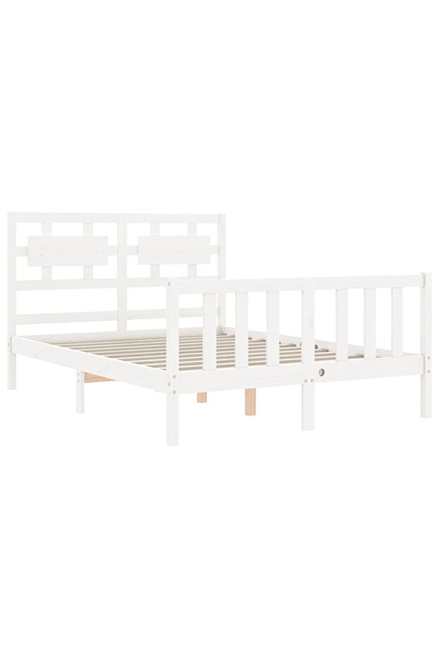 4FT Bed Frame with Headboard, Small Double, Solid Wood - 5