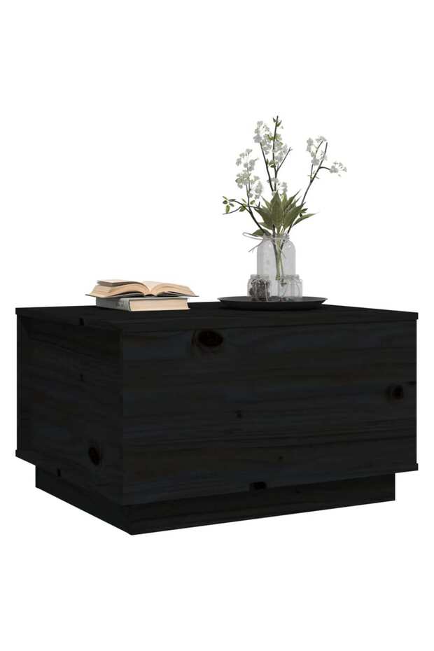 Coffee table, black, 60x50x35 cm, solid pine wood - 4