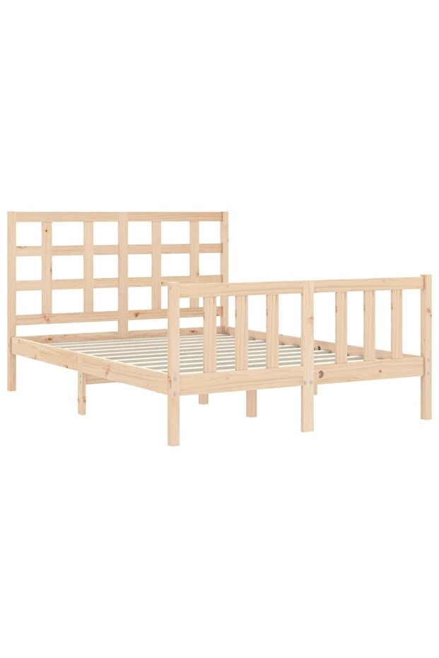 4FT Bed Frame with Headboard, Small Double, Solid Wood - 5