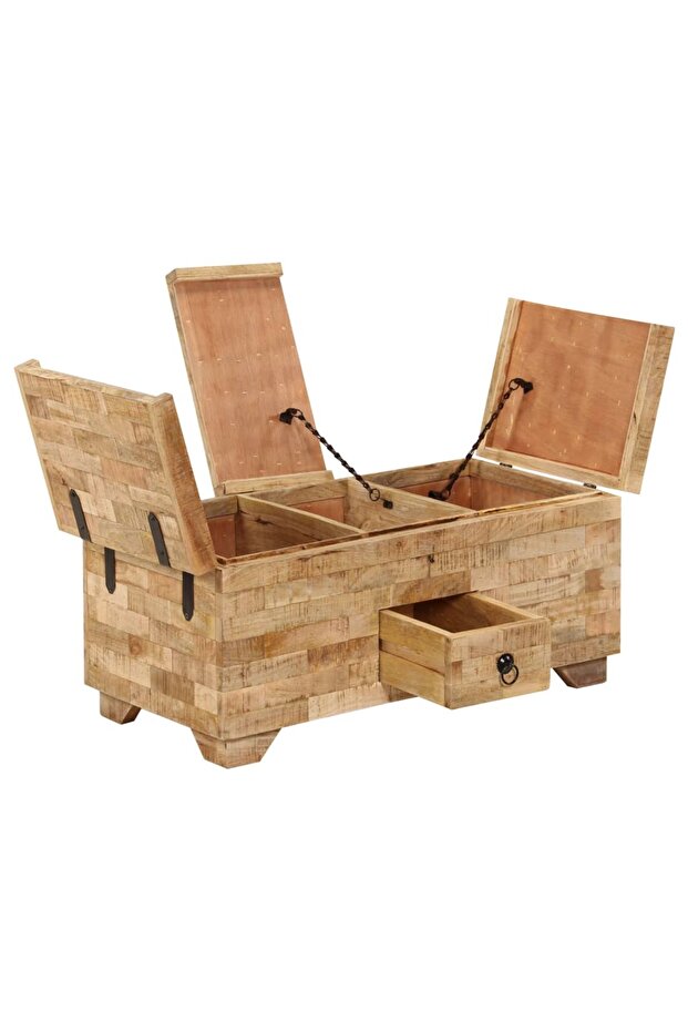 Coffee table, 80 x 40 x 35 cm, solid mango wood - 3