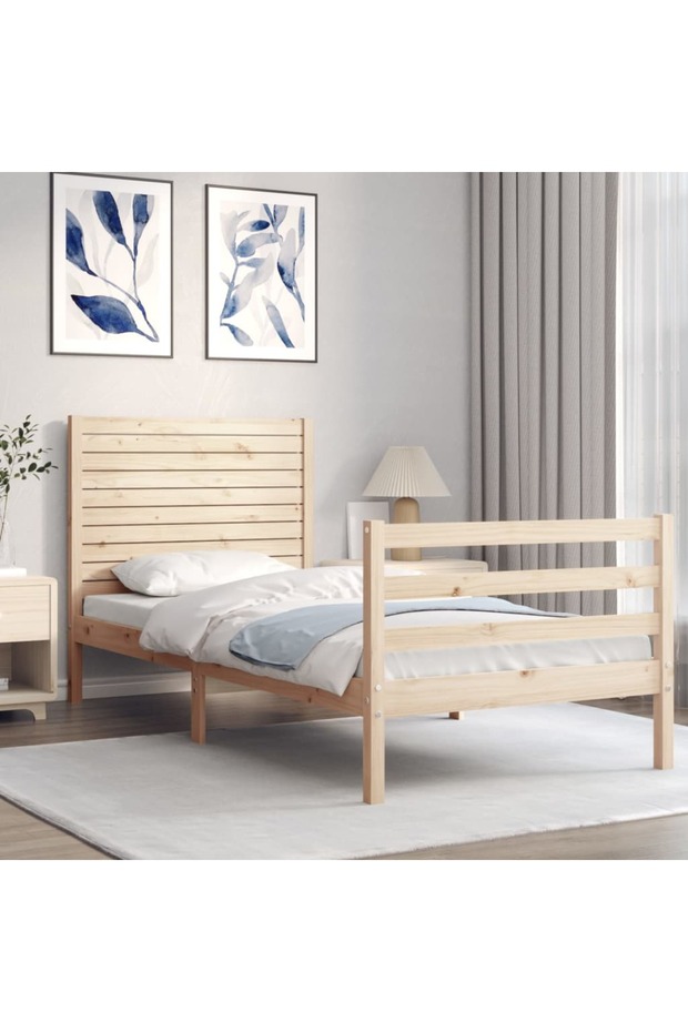 Bed frame with headboard 3FT, single, solid wood - 3