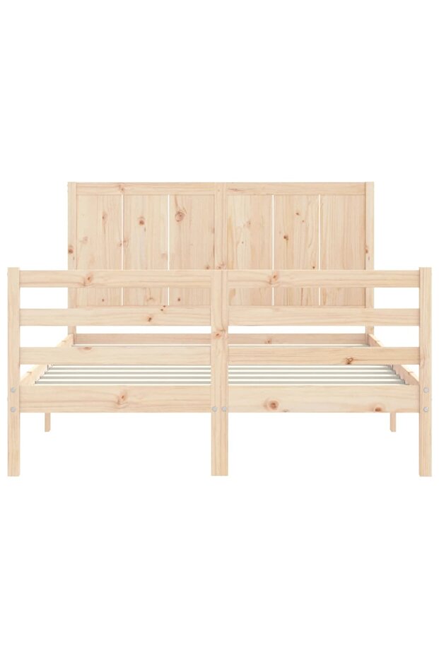 Bed frame with headboard, 120x200 cm, solid wood - 7