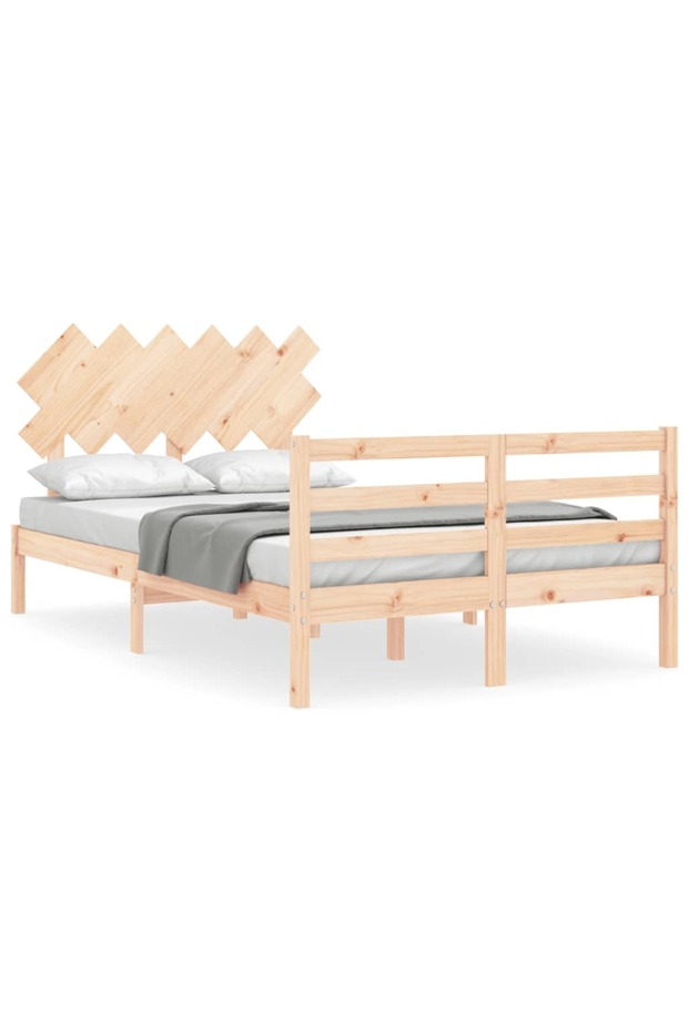 Bed frame with headboard, solid wood, double 4FT6 - 2