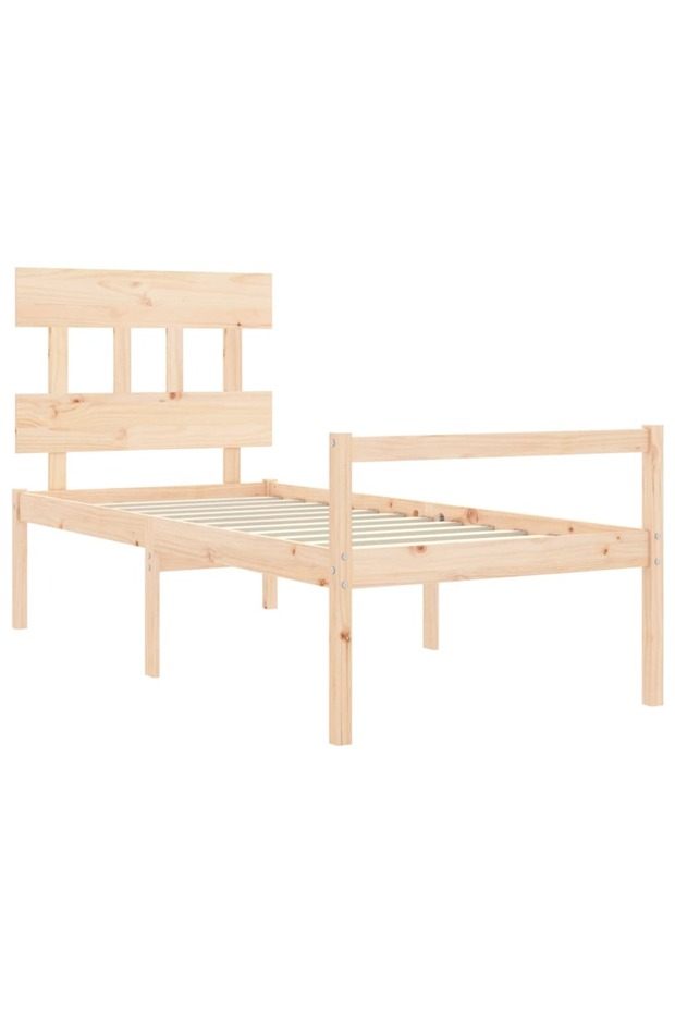 Bed frame with headboard, 90x200 cm, solid wood - 5