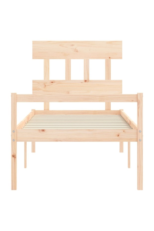 Bed frame with headboard, 90x200 cm, solid wood - 6