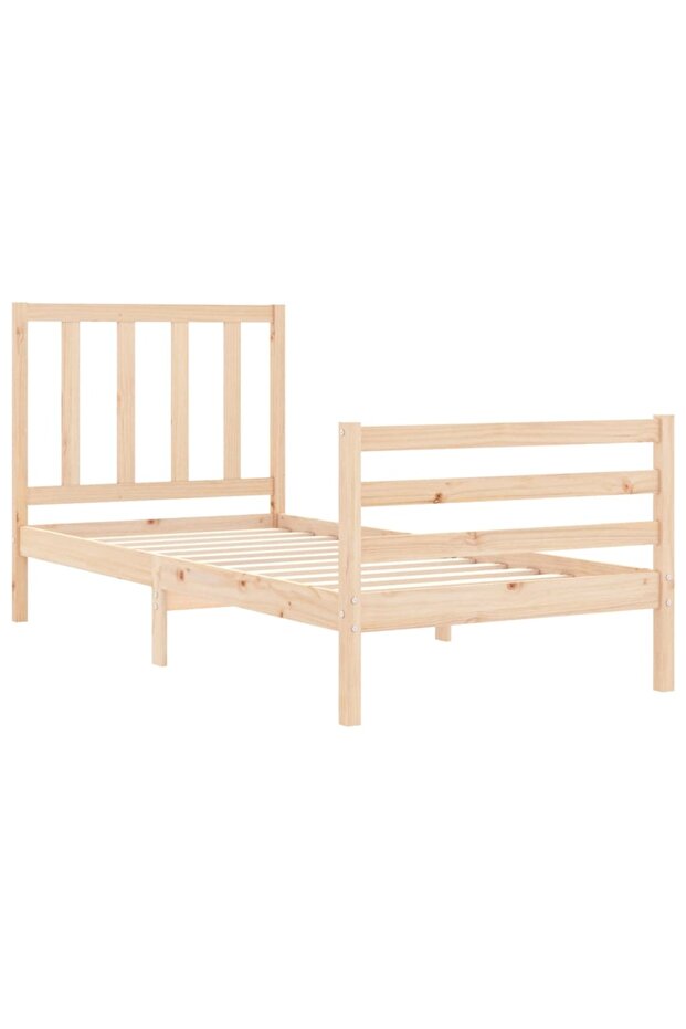 Bed frame with headboard 3FT, single, solid wood - 5